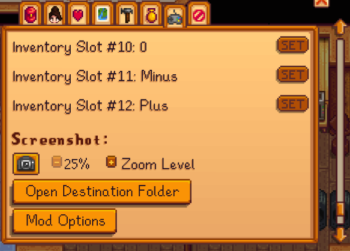 Options menu